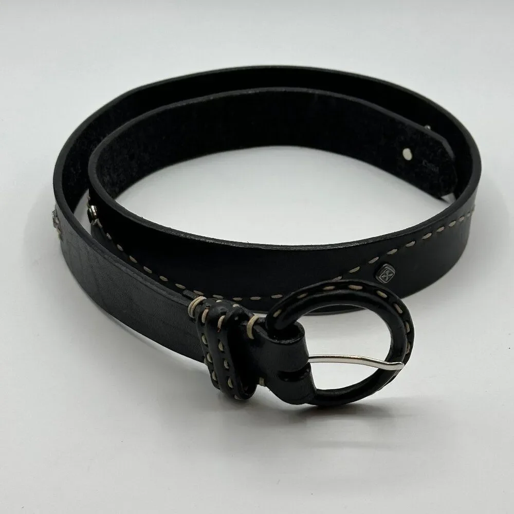 Brighton Women's Embroidered Design Black Handcrafted Leather Black Large (34)